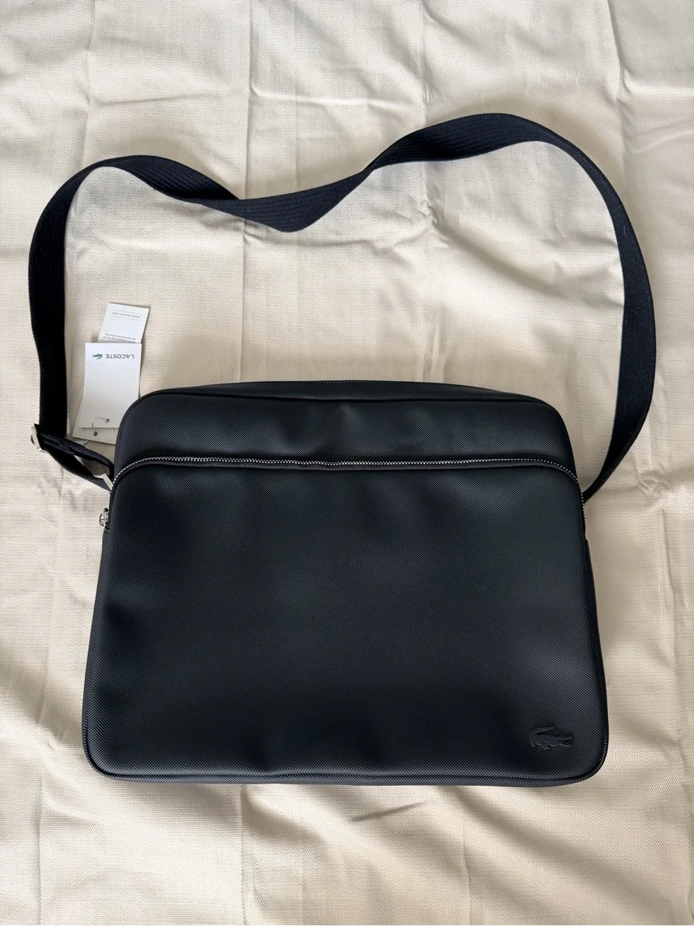Lacoste Black Men's Messenger Crossbody Bag